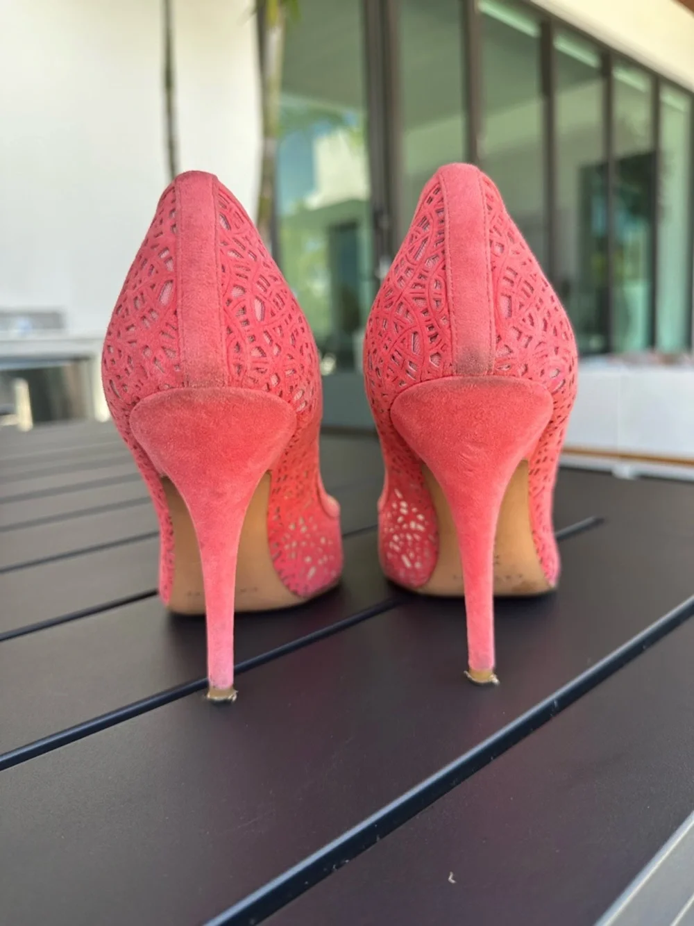 Casadei Coral Laser-Cut Pointed Toe Pumps